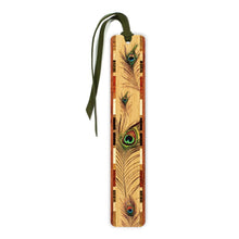 Load image into Gallery viewer, Mitercraft - Peacock Feather Handmade Wooden Bookmark