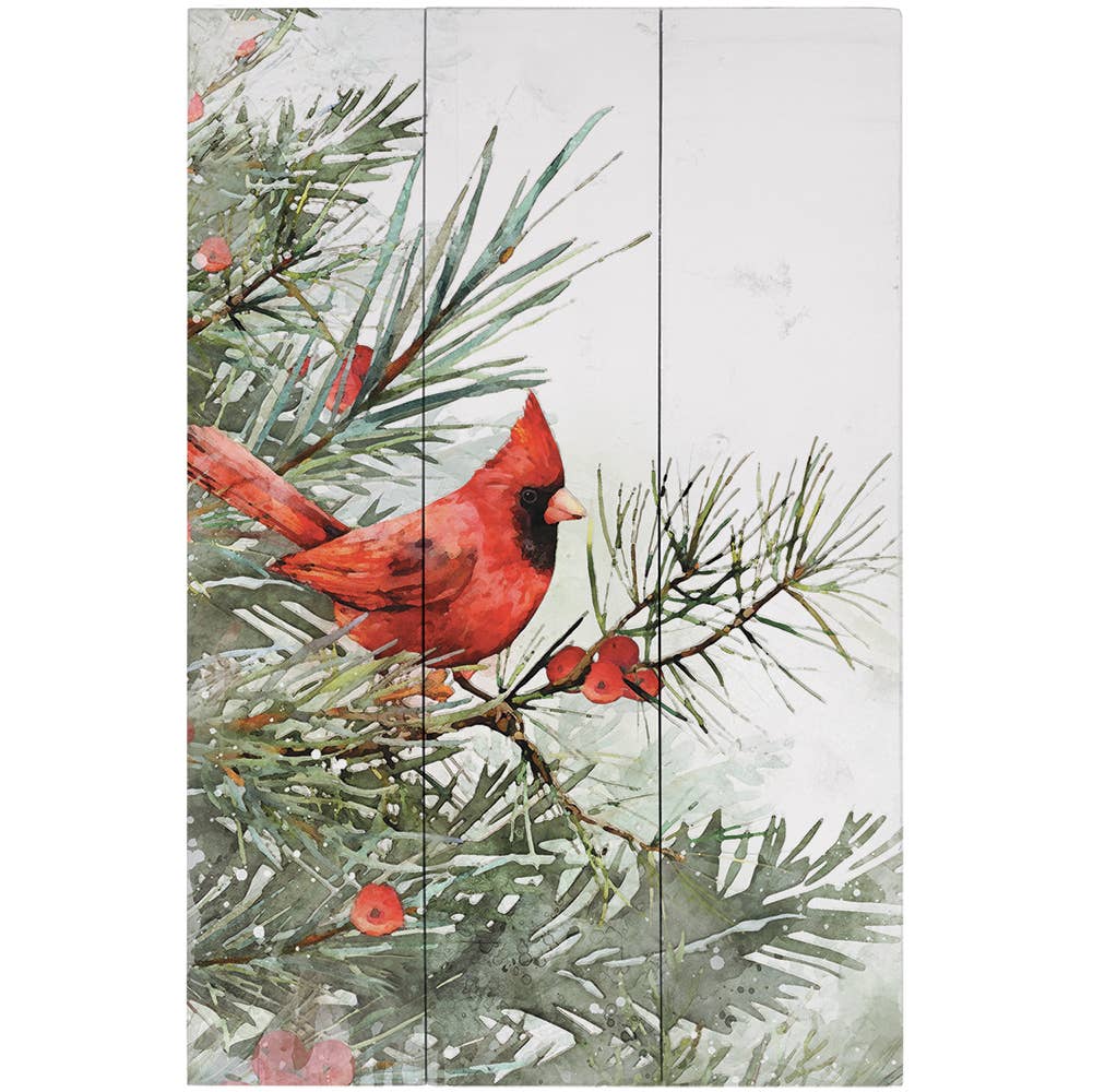 Sincere Surroundings - Cardinal Tree Watercolor - Rustic Pallets