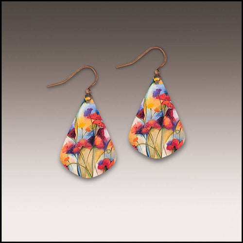 Illustrated Light & DC Designs - Festive Multicolor Floral Short Drop Handmade Earrings