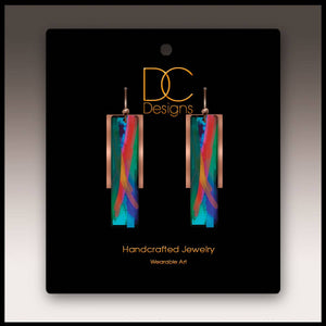 Illustrated Light & DC Designs - Multicolor Copper Accent Multilayer Earrings