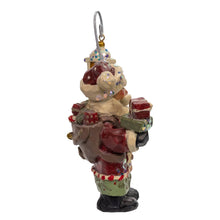 Load image into Gallery viewer, Kurt S. Adler, Inc. - 6.75" Snow Town Santa Holding Lamp Post Table Piece