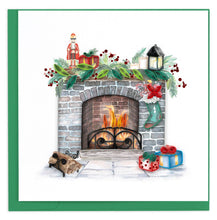Load image into Gallery viewer, Quilling Card - Cozy Holiday Fireplace