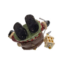 Load image into Gallery viewer, Kurt S. Adler, Inc. - 6.75" Snow Town Santa Holding Lamp Post Table Piece