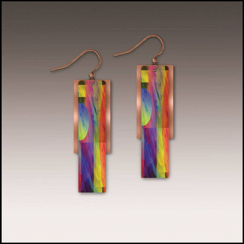 Illustrated Light & DC Designs - Multicolor Copper Accent Multilayer Earrings