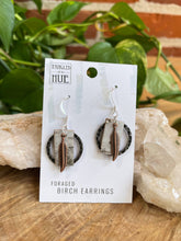 Load image into Gallery viewer, Handmade Birch Bark Earrings: Silver earhooks