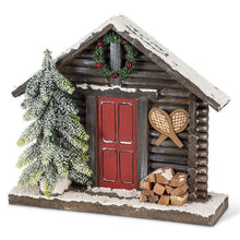 Load image into Gallery viewer, Abbott - Winter Cabin Facade with Tree