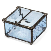 Load image into Gallery viewer, J Devlin Glass Art - Blue Stained Glass Jewelry Box With Butterfly Lift Box 185-3