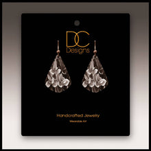 Load image into Gallery viewer, Illustrated Light &amp; DC Designs - Black and White Floral Short Drop Handmade Earrings