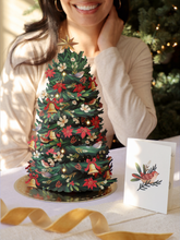 Load image into Gallery viewer, FreshCut Paper LLC - Twinkling Poinsettia Christmas Tree Lights Up