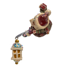Load image into Gallery viewer, Kurt S. Adler, Inc. - 6.75" Snow Town Santa Holding Lamp Post Table Piece