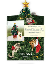 Load image into Gallery viewer, FreshCut Paper LLC - Mini Meowy Christmas Tree (10 Pop-up Greeting Cards)