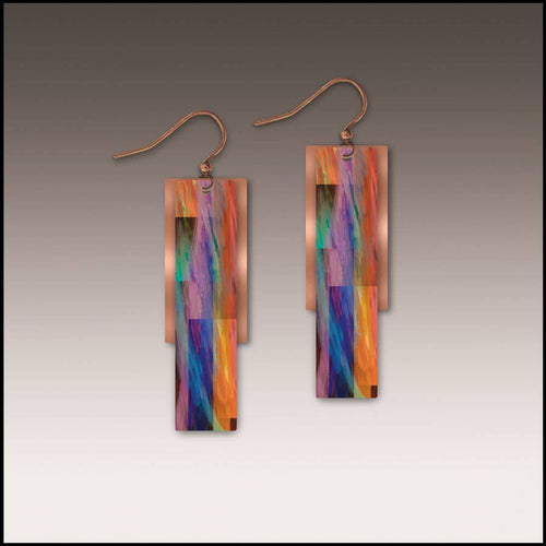 Illustrated Light & DC Designs - Multicolor Copper Accent Multilayer Earrings