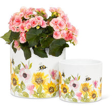 Load image into Gallery viewer, Large Sunflowers &amp; Bees Planter
