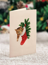 Load image into Gallery viewer, FreshCut Paper LLC - Mini Meowy Christmas Tree (10 Pop-up Greeting Cards)