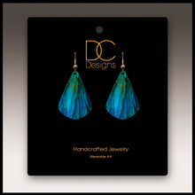 Load image into Gallery viewer, Illustrated Light &amp; DC Designs - Blue Nature Abstract Short Drop Handmade Earrings