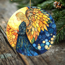 Load image into Gallery viewer, Peeping Tom's Cottage - Angel Announcing the Birth of Jesus Porcelain Christmas Ornament - Handcrafted Nativity Collection - 2 Sided Holiday Keepsake