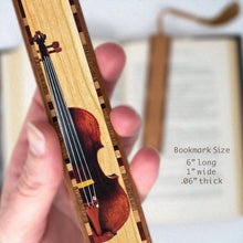 Load image into Gallery viewer, Mitercraft - Violin (Color) Musical Instrument Handmade Wooden Bookmark