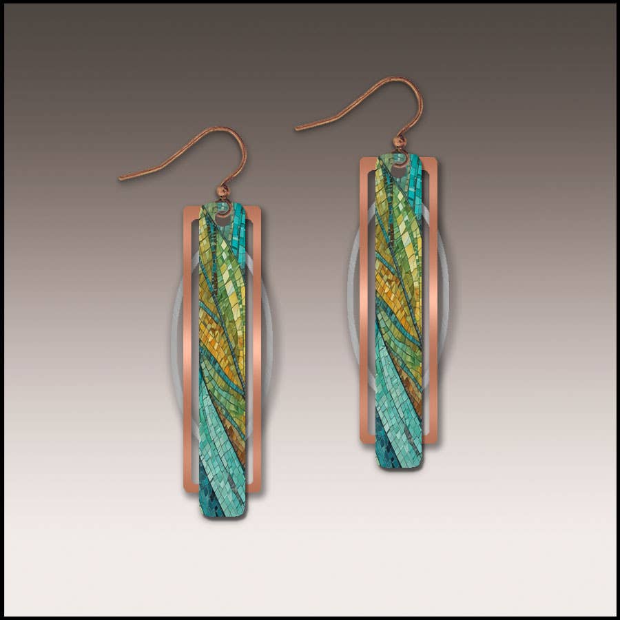 Illustrated Light & DC Designs - Dunes Mosaic Geometric Metal Accent Earrings