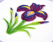 Load image into Gallery viewer, Quilling Card - Quilled Iris Greeting Card