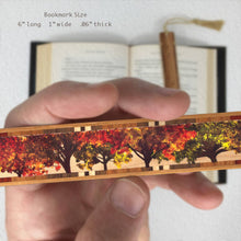 Load image into Gallery viewer, Mitercraft - Fall Lineup Autumn Trees Handmade Wooden Bookmark