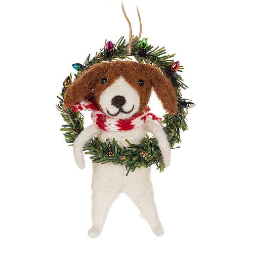Abbott - Dog in Wreath Ornament-4