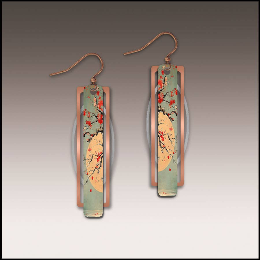 Illustrated Light & DC Designs - Cherry Moon Geometric Metal Accent Earrings