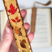 Load image into Gallery viewer, Mitercraft - Autumn Leaves Engraved with added Color Wooden Bookmark