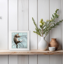 Load image into Gallery viewer, Cathy Walters Art - Relaxed Cat Happy Square™