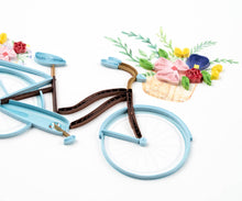 Load image into Gallery viewer, Quilling Card - Quilled Bicycle &amp; Flower Basket Greeting Card