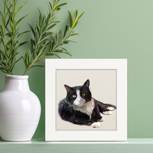 Load image into Gallery viewer, Cathy Walters Art - Feline Friends - Tuxedo Cat Happy Square
