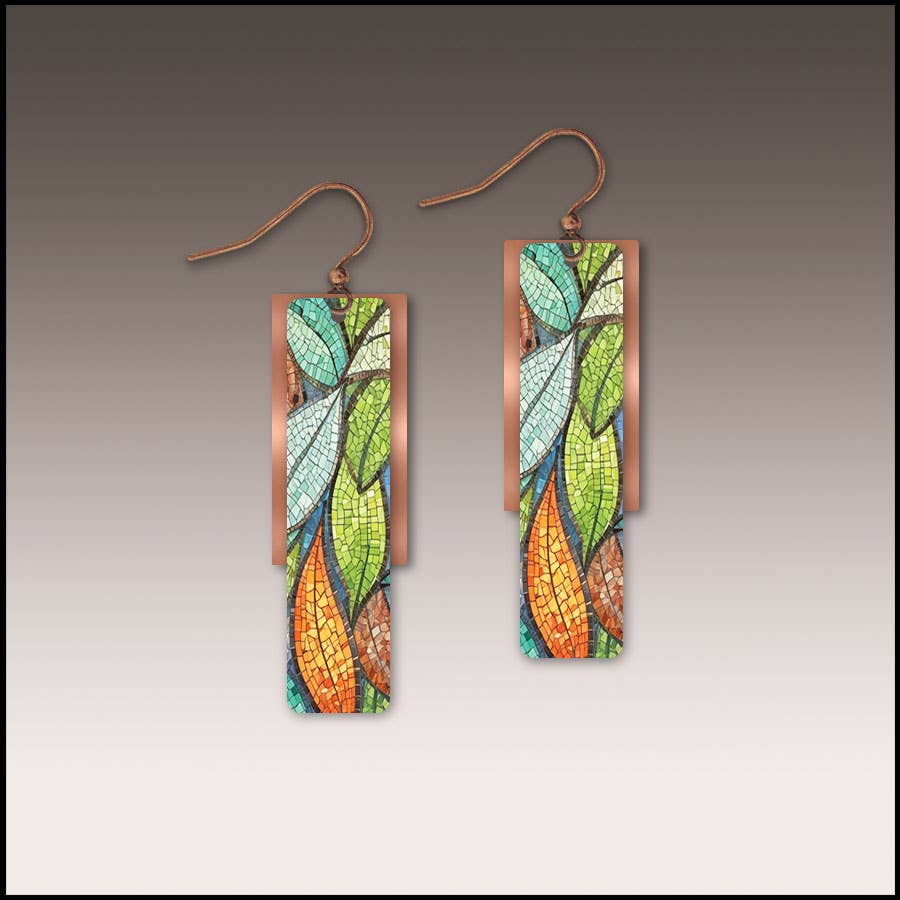 Illustrated Light & DC Designs - Floating Leaves Copper Accent Multilayer Earrings