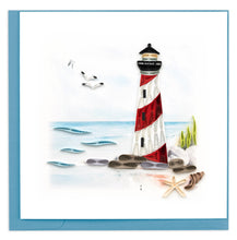 Load image into Gallery viewer, Quilling Card - Red &amp; White Lighthouse