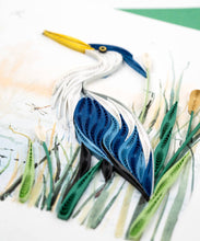 Load image into Gallery viewer, Quilling Card - Quilled Great Blue Heron Greeting Card