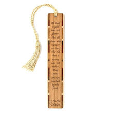 Load image into Gallery viewer, Mitercraft - J.R.R. Tolkien Wander Quote Engraved Wooden Bookmark