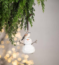 Load image into Gallery viewer, Abbott - Bird on Snowman Ornament