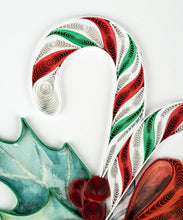 Load image into Gallery viewer, Quilling Card - Quilled Candy Canes Christmas Card (New 2023)