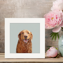 Load image into Gallery viewer, Cathy Walters Art - Good Boy Golden Happy Square