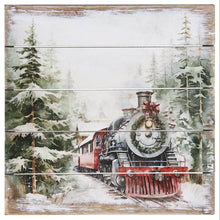 Load image into Gallery viewer, Sincere Surroundings - Christmas Train Art - Perfect Pallet Petites: 8" x 8" x 1"