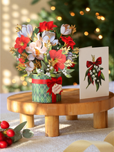 Load image into Gallery viewer, FreshCut Paper LLC - Mini Golden Mistletoe (10 Mini Pop-Up Greeting Cards)