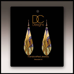 Illustrated Light & DC Designs - Calla Lily Purple Long Drop Handmade Earrings