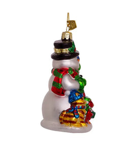 5.5"NOBLE GEMS SNOWMAN W/ANIMALS ORNAMENT