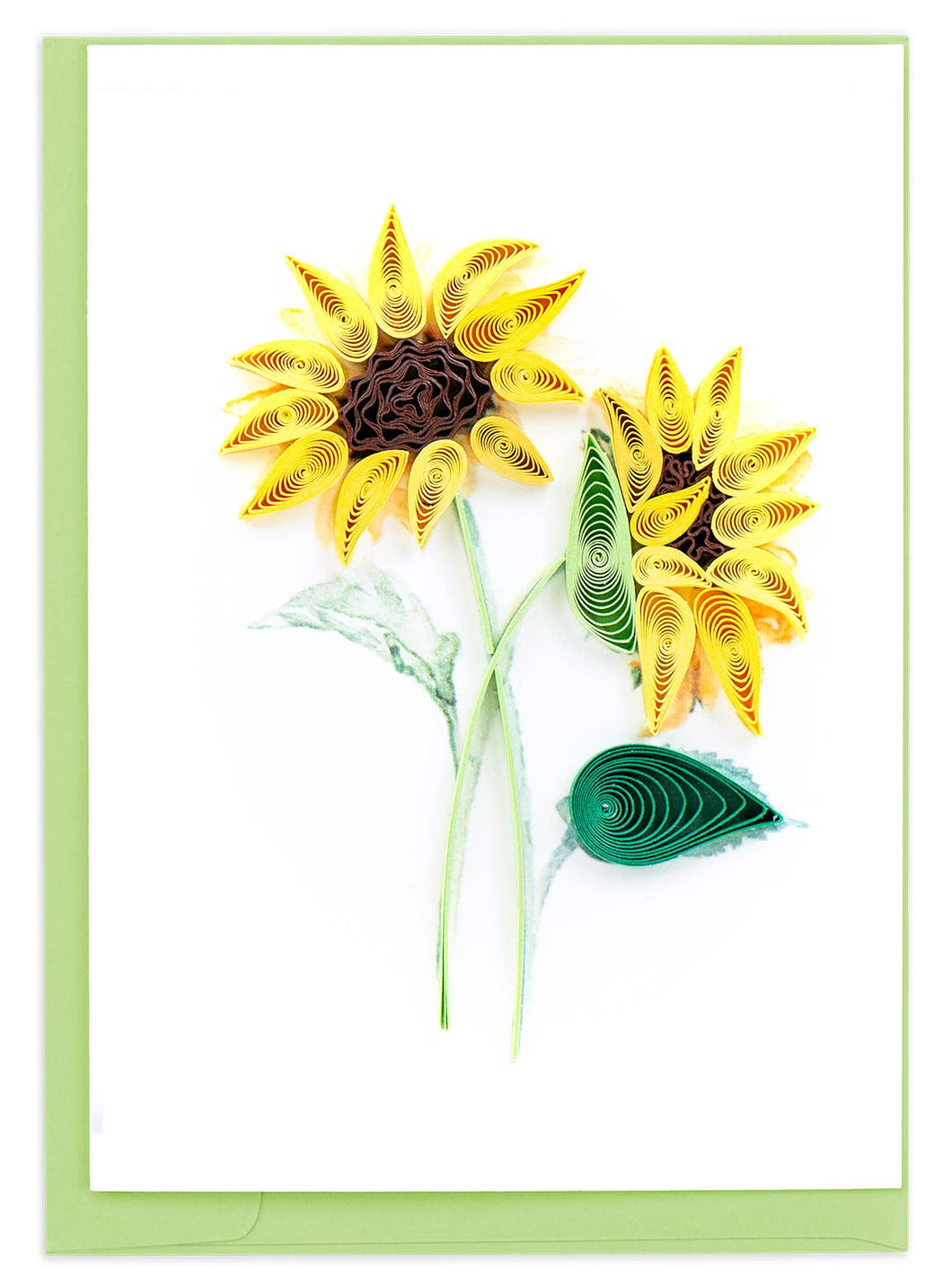 Quilling Card - Quilled Sunflower Bouquet Gift Enclosure Mini Card