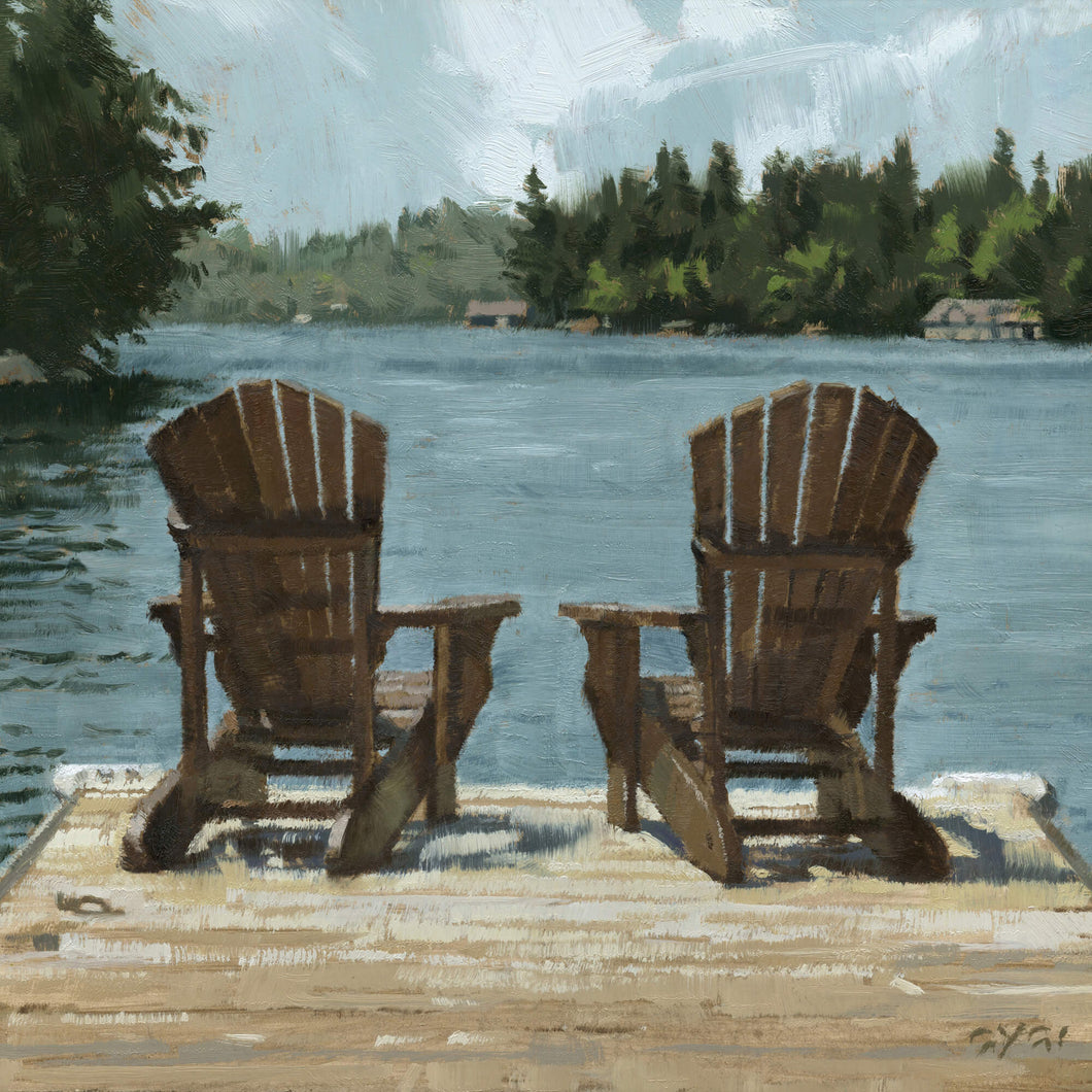 Adirondack Chairs Canvas Artwork by Darren Gygi