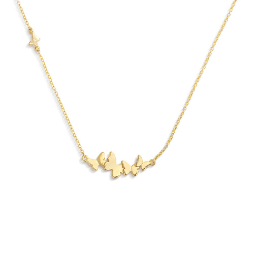 Butterfly Cluster Gold Necklace
