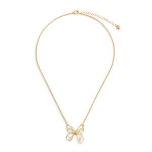 Butterfly Open Charm Gold Necklace