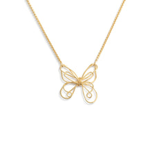 Load image into Gallery viewer, Butterfly Open Charm Gold Necklace