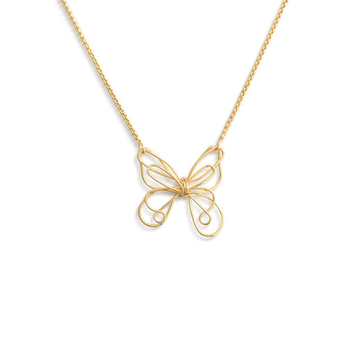 Butterfly Open Charm Gold Necklace