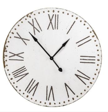 Distressed Metal Roman Numerals Clock