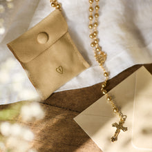 Load image into Gallery viewer, Gold Rosary with Pouch