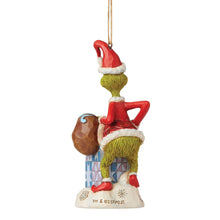 Load image into Gallery viewer, JS Grinch Climbing in Chimney Ornament